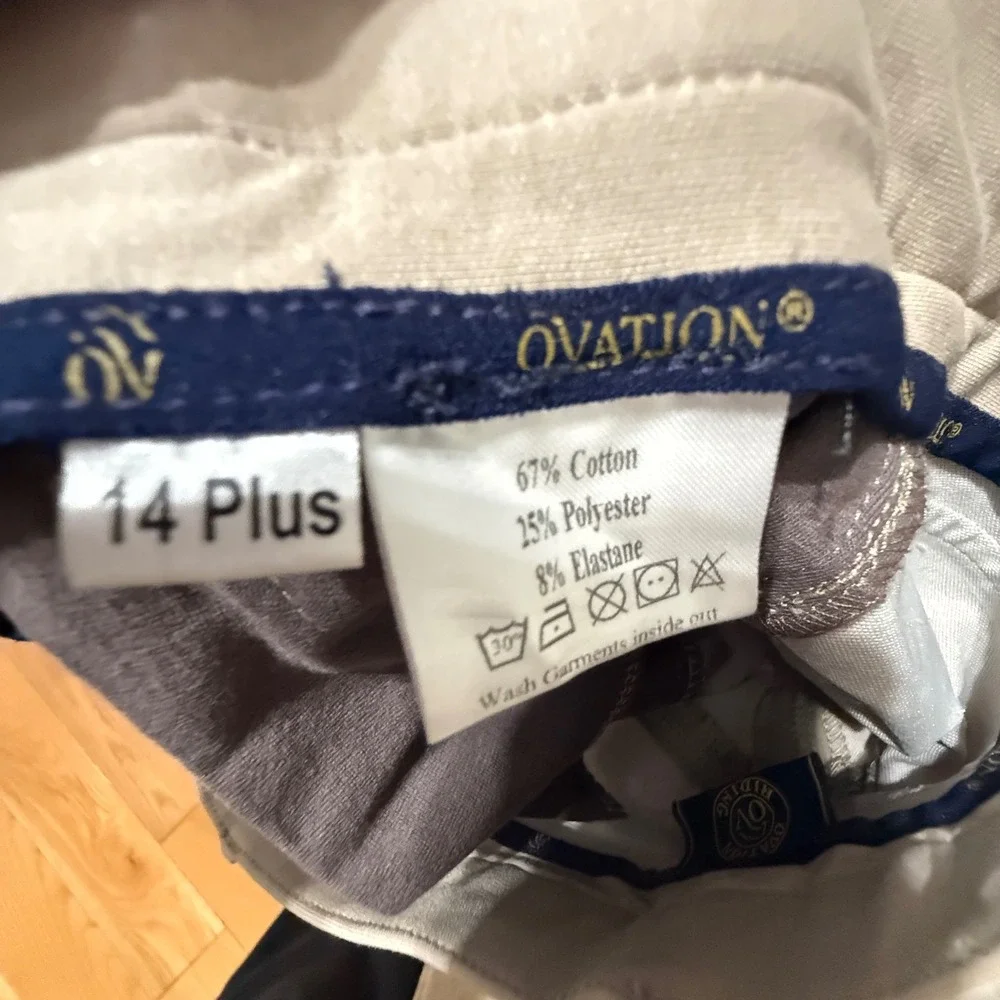 Ovation Riding Breeches Equestrian Pants‎ Kids 14 Plus Tan Beige Excellent